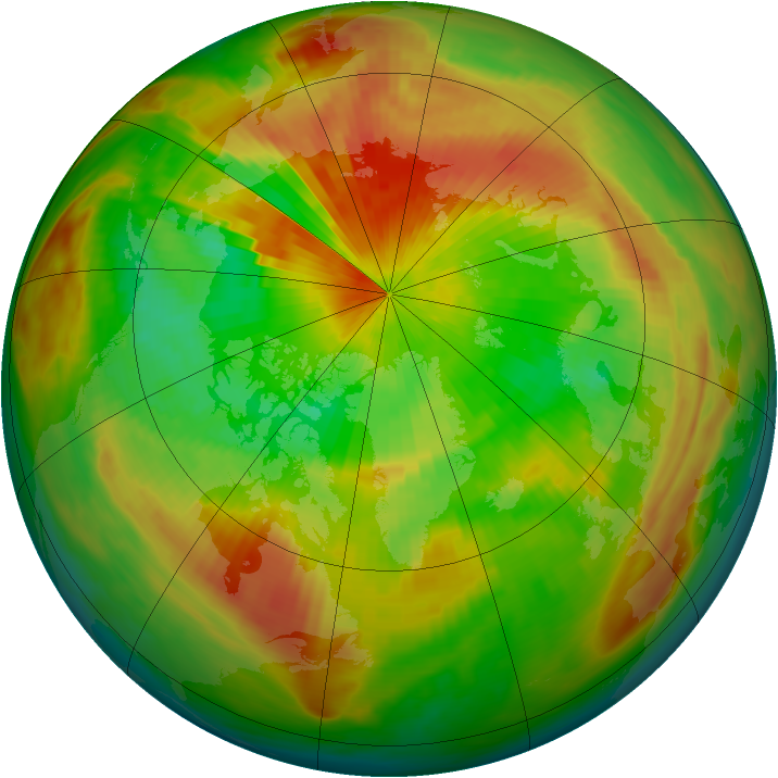 Arctic ozone map for 09 April 1990